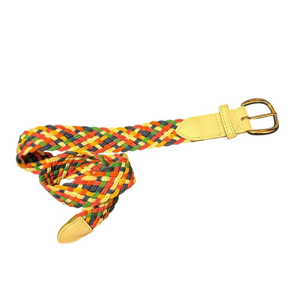 Retro Festival Pride‎ Rainbow Braided Woven Belt Small 28” 80s Rainbow Brite